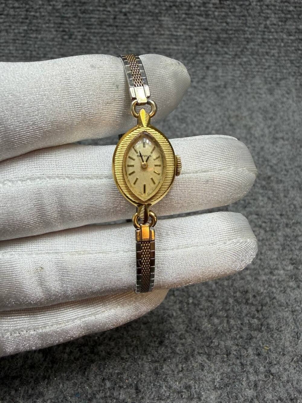 Vintage Benrus Ladies Watch 14K Gold Electroplate Stretch Band Not Working